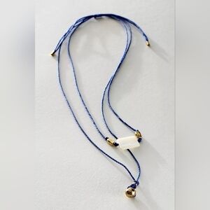 NWT Free People Manhattan Choker Blue Gold Pearl